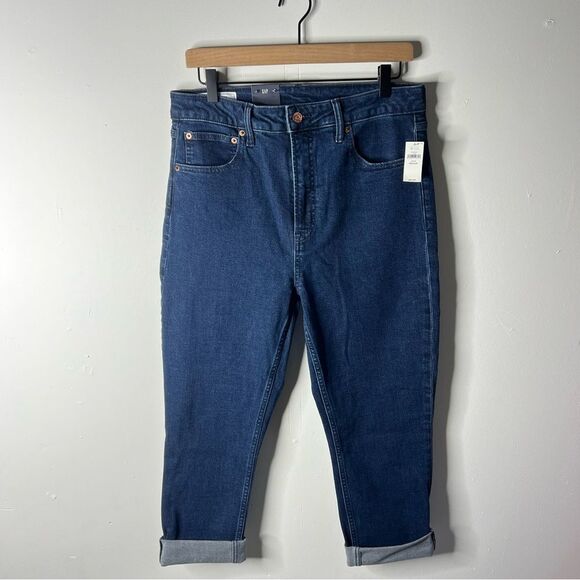 GAP Blue Vintage Slim Sky High Rise Jeans with Cuffed Hem size 12 - Picture 8 of 9